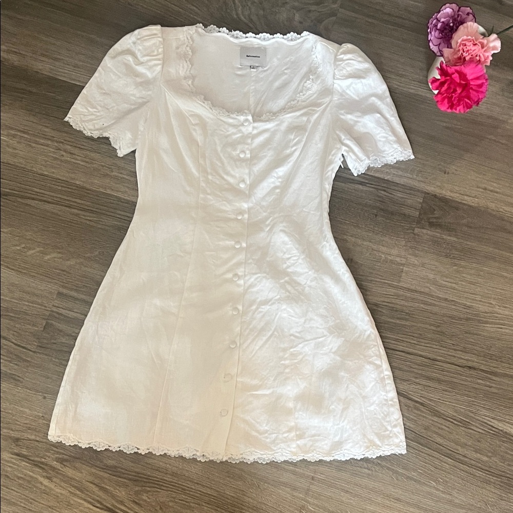 Reformation Anabella Linen Mini Dress